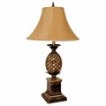 Estallar 32 in. Metal Pineapple Table Lamp with Gold Classic Empire Shade, Gold ES3678009